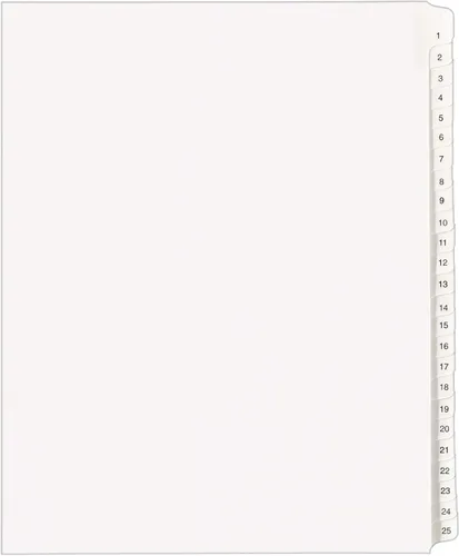 Miniatura 8 de Avery 1-25 divisores legales para carpetas de 3 anillas, juegos de 25 pestañas, estilo Allstate, 5 juegos de separadores de carpetas (24761)
