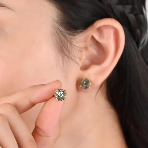 Miniatura 56 de Gempires Natural Raw Prong Setting Stud Earrings, 8-10 mm Crystals Earring, Handmade Jewelry, Gift for Her