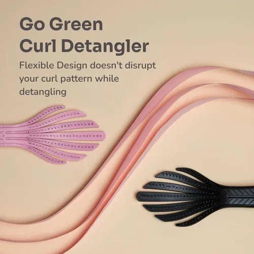 Miniatura 10 de Wet Brush Go Green Cepillo desenredante para rizos, negro, cerdas desenredantes IntelliFlex ultrasuaves que se deslizan a través de los enredos