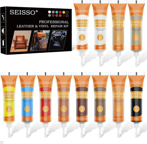 Miniatura 7 de Kit de reparación de vinilo y cuero, 12 colores de pintura acrílica para cuero para zapatos, zapatillas, muebles de cuero, bolsos, asiento de coche