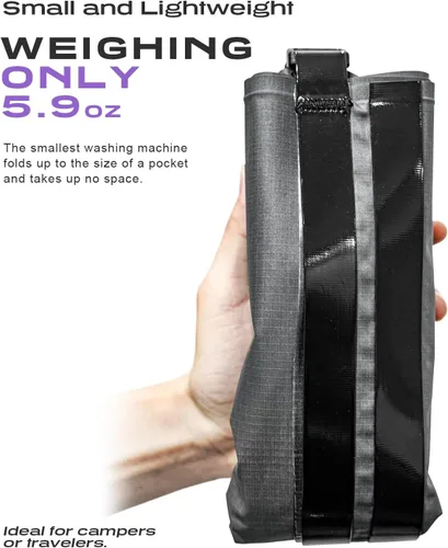 Miniatura 7 de ETROL Bolsa de lavado portátil, lavadora manual ligera para viajes, camping, lavandería, ropa de bebé, no eléctrica, con salida de agua inferior y 2