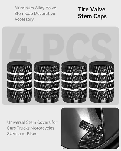Miniatura 2 de 4 tapas de vástago de válvula de neumático para Tesla modelo Y X S 3, tapa de vástago de válvula de aleación de aluminio, accesorio universal Negro