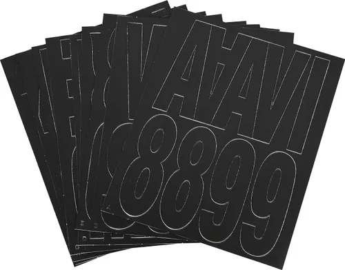 Miniatura 2 de Hillman 847015 Kit de letras/números troquelados negros, 3 pulgadas (paquete de 2)