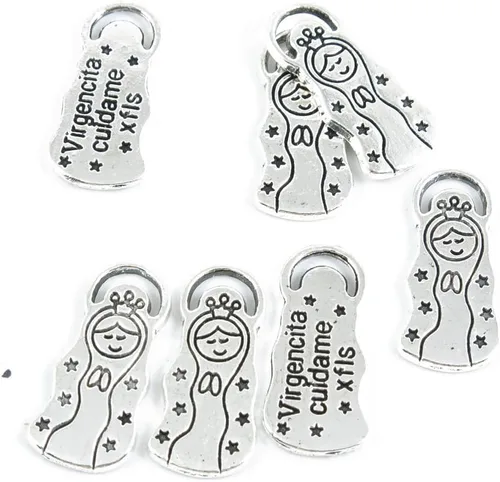 10 piezas de joyería de tono plateado antiguo que hace encantos suministro ZY3244 Virgencita Cuidame muñeca