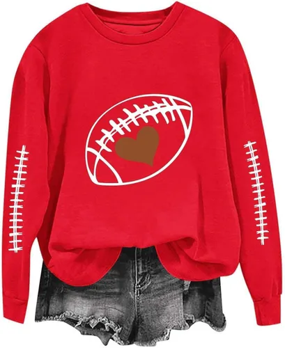 Miniatura 24 de Women's Oversized Sweatshirt, Long Sleeve Sweatshirts Crewneck Printed Pullover Tops, S-3XL