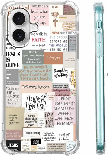 Miniatura 54 de Funda para Celular con Versículos de la Biblia, Colocación de Citas Cristianas de Jesús, Diseño Collage, Funda Protectora Suave de TPU de Moda