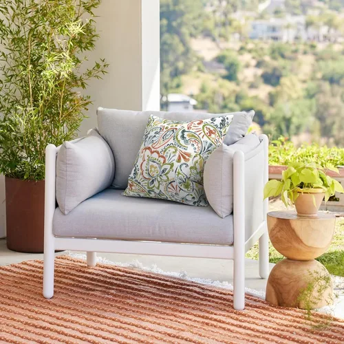 Miniatura 485 de Juego de 2 almohadas para exteriores de 16 x 16 pulgadas, repelentes al agua con interiores, para muebles de patio, hogar, jardín, geometría bohemia
