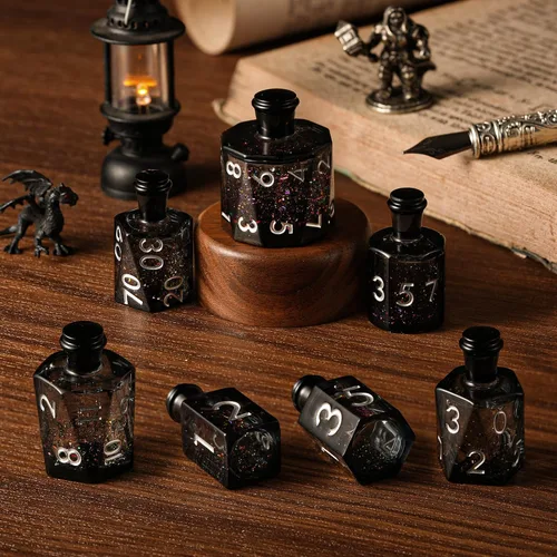 Miniatura 8 de Sharp Edge - Juego de dados DND, juego de dados de globo ocular DND, dados de ojo de dragón de núcleo líquido para juegos de mesa de rol