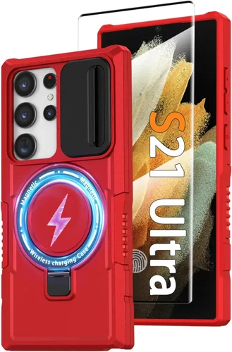 Miniatura 34 de Funda magnética para Samsung Galaxy Note 20 Ultra con soporte de anillo [con protector de pantalla] [Compatible con carga inalámbrica MagSafe] Funda