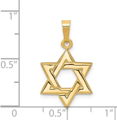 Miniatura 2 de Colgante de estrella de David de oro amarillo macizo de 14 k (0.906 in x 0.512 in), Oro amarillo