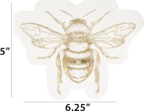 Miniatura 5 de Honecomb Hive - Servilletas de almuerzo troqueladas de lámina dorada, 20 unidades (TW7-25361) (paquete de 2)