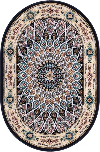 Miniatura 33 de Unique Loom Colección Narenj - Adams - Alfombra ovalada (2 pies 2 pulgadas x 3 pies 1 pulgada, color azul/borgoña)