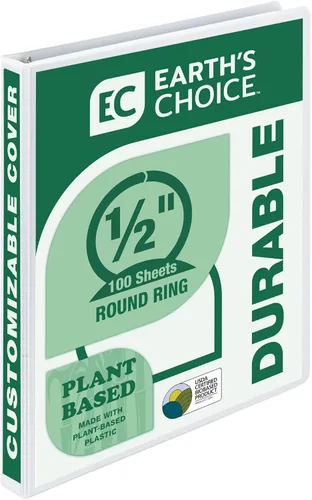 Miniatura 13 de Samsill Anillo redondo duradero de 1 pulgada a base de plantas, fabricado en Estados Unidos, carpeta de vistas, ecológico, certificado a base