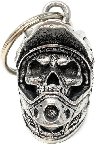 Bravo Bells Campana de casco de calavera de motocross, accesorio de campana de motociclista o llavero para buena suerte en la carretera