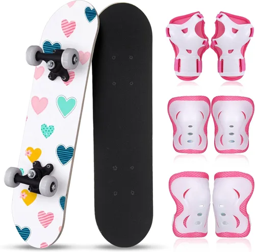 Miniatura 10 de Honoson Juego de 7 piezas de rodilleras, coderas y muñequeras para patinetas para principiantes y niños pequeños