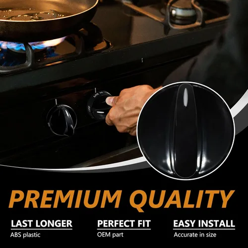 Miniatura 2 de 316442513 - Pomo de estufa para horno de gas, color negro, compatible con Frigidaire, Kenmore, quemador Sears (1 unidad)