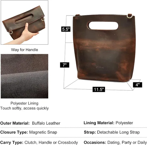 Miniatura 7 de S-ZONE Mochila vintage de cuero genuino para mujer con bolso de mano, Classic