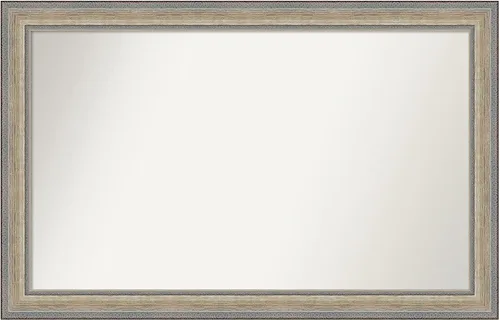 Miniatura 488 de Amanti Art Espejo de baño plateado para sobre fregadero, 28 x 47 pulgadas, espejo rectangular de plata imperial, marco de madera tradicional de gran