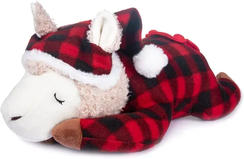 My OLi Animal de peluche de alpaca de 15 pulgadas, con pijama y gorro de noche, almohada suave para abrazar, regalo de cumpleaños para bebés, niños