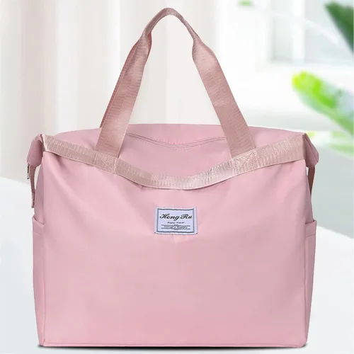 Miniatura 5 de Bolsas de lona de viaje, bolsa deportiva de gran capacidad, expandibles, bolsas de gimnasio ligeras para hombres y mujeres, Rosado, Classic