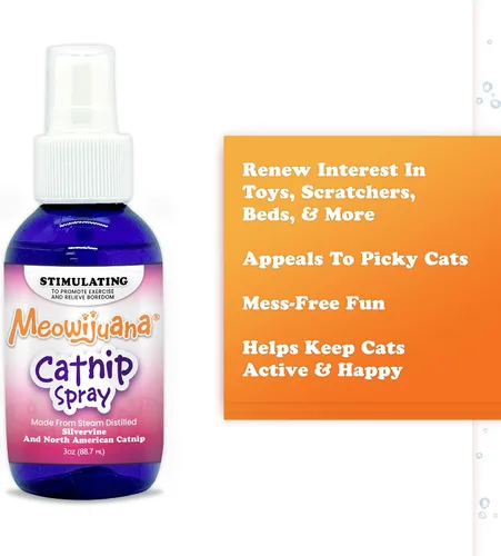 Miniatura 4 de Meowijuana Spray de hierba gatera y vid plateada - 3 onzas Fórmula de alta potencia Fórmula natural para dueños de mascotas y hogares con varios