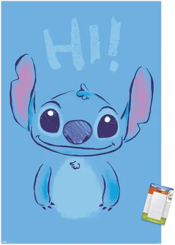 Miniatura 16 de Trends International Disney Lilo and Stitch - Póster de pared Hi Wall, 14.725 x 22.375 pulgadas, versión enmarcada de madera de granero