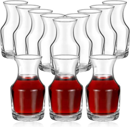 Miniatura 13 de Remagr Paquete de 3 Jarras de Vino de Vidrio de Una Sola Porción Pequeñas Mini Jarras Decantador de Vino Individual de Repuesto para Cenas, Fiestas