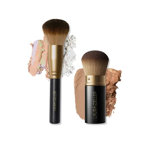 Miniatura 17 de LAURA GELLER NEW YORK - Brocha retráctil con mango de aluminio Kabuki, para todo el maquillaje facial y base para maquillaje facial líquido, crema