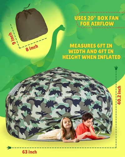 Miniatura 2 de Skywin Tienda de Aire para Niños (77" x 50" pulgadas) Se Arma en 30 Seg, Carpas para Niños Pequeños de Interior para Juego Imaginativo, Fuertes