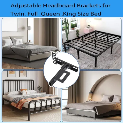 Miniatura 2 de Soportes de cabecera ajustables para marco de cama de metal, soportes universales para cabecero con kit de extensión de estribo para cama