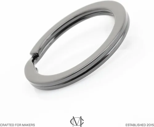 Miniatura 4 de CRAFTMEMORE Llaveros de calidad, anillos planos de metal divididos para llaves de automóvil, accesorios de bricolaje, artesanía en cuero, 10 piezas
