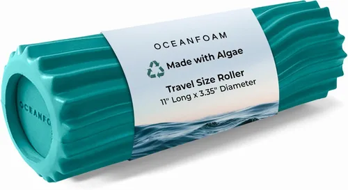 Oceanfoam Rodillo de espuma de viaje Ripple (11 x 3.35 pulgadas) Mini rodillo de espuma firme para terapia física, masaje de tejido profundo, dolor
