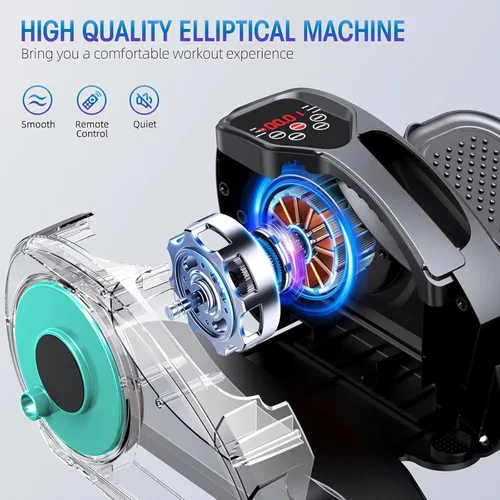 Miniatura 2 de Tappio Elíptica para debajo del escritorio, ejercitador eléctrico de pedales, elíptica sentada totalmente montada, compacta y portátil con control