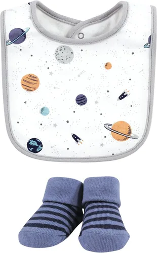 Miniatura 63 de Hudson Baby Conjunto de babero y calcetines unisex de algodón para bebé