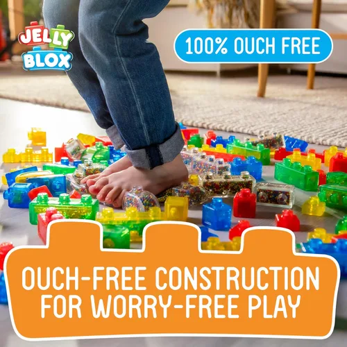 Miniatura 7 de Goliath Jelly Blox Stash 'N Stack Estuche de Almacenamiento 2 en 1 Bloques de Construcción para Niños Pequeños y Preescolares que Pueden Apretar