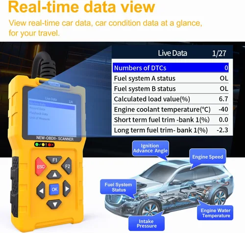 Miniatura 3 de Escáner T600 OBD2 - Compruebe el lector de códigos de luz del motor, lectura y borra códigos de falla, prueba de batería y datos en vivo, más