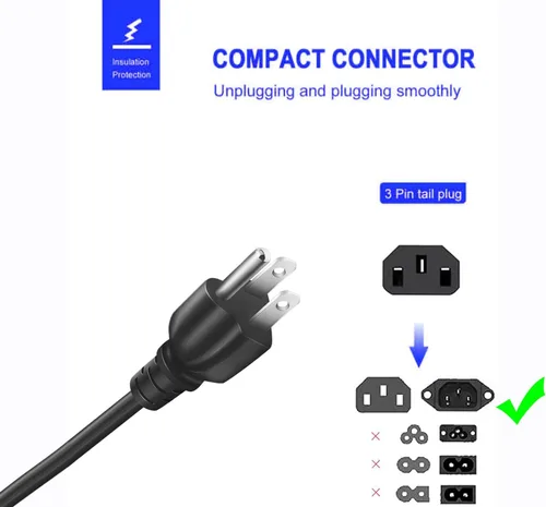 Miniatura 3 de Cable de alimentación compatible con olla a presión eléctrica de olla instantánea, olla arrocera, olla rápida de energía, microondas, máquina