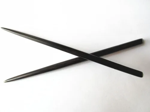 Zz-bs-zg - 2 unidades de palillos para el cabello de ébano natural (sándalo negro) hecho a mano, tallados a mano, chal, paquete de 2 unidades