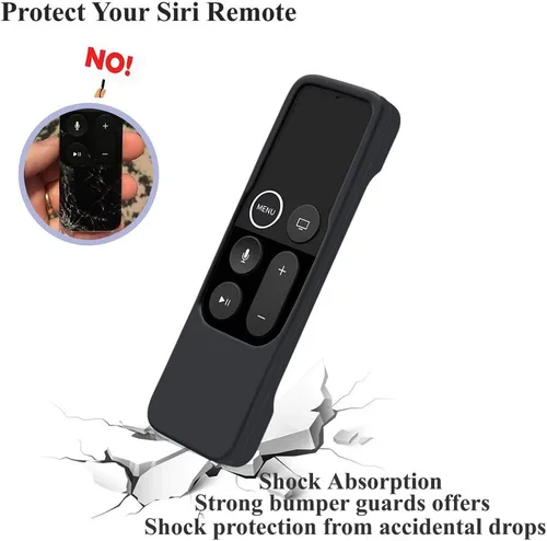 Miniatura 4 de Funda compatible con Apple TV 4K/4ª generación Remoto Peso Ligero Antigolpes Cubierta de Silicona para Controlador para Apple TV Siri Remote