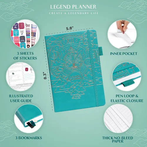 Miniatura 2 de Legend Planner - Edición de organizador por hora - Organizador semanal y diario de lujo con espacio para las horas. Agenda de administración