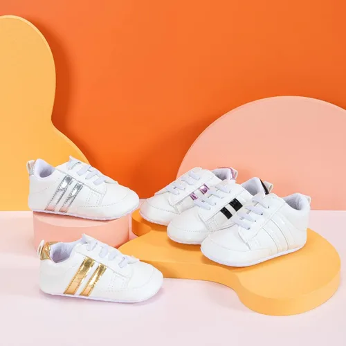 Miniatura 2 de KIDSUN Zapatos deportivos de cuero para bebés y niñas con suela suave antideslizante para recién nacidos zapatos casuales para primer caminante
