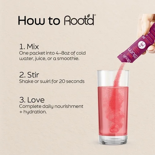 Miniatura 2 de Root'd Multivitamínico en polvo para mujeres – 25 vitaminas y minerales con 3 electrolitos, 9 superalimentos orgánicos, probióticos y enzimas