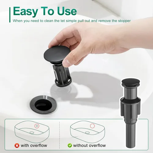 Miniatura 3 de VOTON Grifo de Fregadero de Recipiente Cromado Moderno Grifo de Baño Alto de Una Sola Manija con Un Agujero para Lavabo de RV Grifo de Lavabo