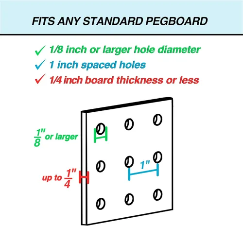 Miniatura 6 de Papeleras de Pegboard – tamaños 3.5", 5", o 7" Negro