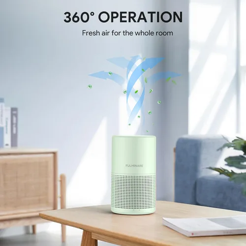 Miniatura 8 de FULMINARE Purificadores de aire para el hogar dormitorio H13 HEPA purificador de aire, 3 velocidades, temporizador, 24 dB, pequeño mini purificador
