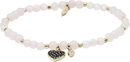 Miniatura 2 de Fossil Pulsera de cuentas de acero inoxidable en tono oro rosa para mujer