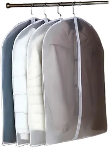 Miniatura 2 de Cubiertas de ropa de plástico para colgar sin cremallera, trajes para niños, ropa delicada, camisas, impermeables, ligeras, pequeñas, 4 paquetes