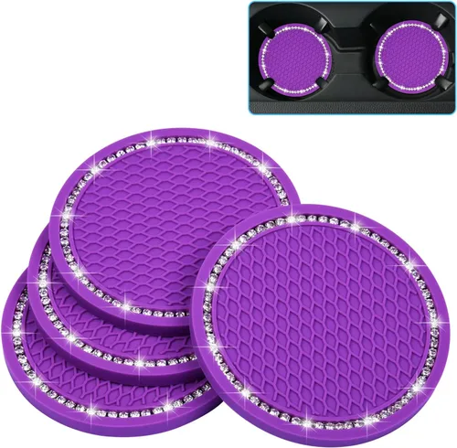 Miniatura 9 de Wisdompro - Posavasos para automóvil, paquete de 4 posavasos de PVC para automóvil, antideslizantes, accesorios universales