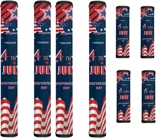 Miniatura 37 de America250 - Juego de 8 fundas antideslizantes para manijas de puerta de refrigerador, 4 de julio de 2026, protectores para nevera, horno, mantener