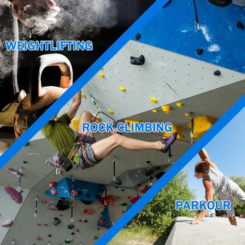 Miniatura 7 de Bolsa de tiza de escalada en roca con cierre de cordón, bolsillo con cremallera de gran capacidad para boulder, levantamiento de pesas, gimnasia